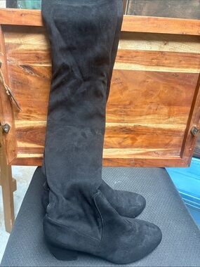 Steve Madden Black Over-the-Knee Suede Boots